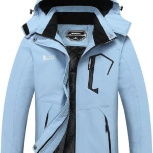 MOERDENG Women’s Waterproof Ski Jacket Warm Winter Snow Coat Mountain Windbreaker Hooded Raincoat Jacket