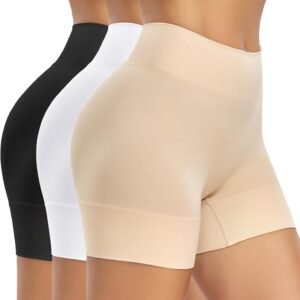 BESTENA 3 Pack Slip Shorts for Under Dress Anti Chafing Shorts Boyshorts Panties for Women