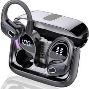 Wireless Earbuds 75hrs Bluetooth 5.4 Headphone Sport, 2026 Bluetooth Earbuds Stereo Deep Bass Over Ear Bud with Earhooks, ENC Noise Cancelling Mic, IPX7 Waterproof Earphone for Gym/Running/Workout