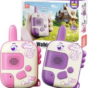 Walkie Talkies Toys for Girls:Unicorn Toys 2 Pack Birthday Gifts for 3 4 5-7 8 Year Old Girls Toy for 4 5 6 7 8-10 Year Old Camping Outdoor Games,Christmas Stocking Stuffers for Girls Kids