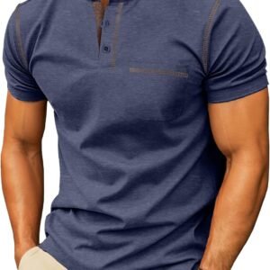 Sailwind Mens Henley Shirts Short Sleeve Summer Casual Classic Cotton T Shirts Pocket Button Shirt