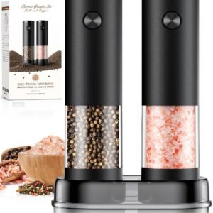 Electric Salt and Pepper Grinder Set Automatic Battery Pepper Mill Shakers Adjustable Coarseness Upgraded Larger Capacity with Led Home and Kitchen Appliances Birthday Gifts for Women Mom