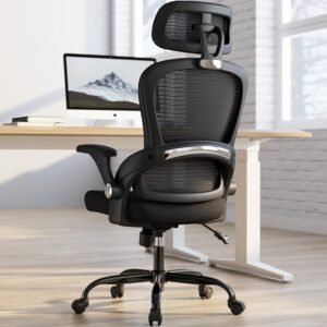 TRALT Office Chair – Ergonomic Office Chair with Back Support, Computer Chair – Home Office Desk Chair, 330 lbs Wide Seat Big and Tall Office Chairs with Headrest, Comfy Desk Chairs (Black)
