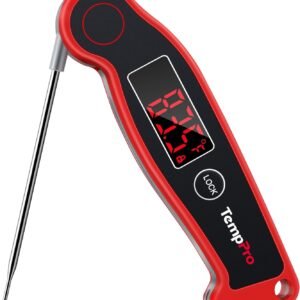 TempPro TP19 Waterproof Digital Meat Thermometer for Grilling with Ambidextrous Backlit & Thermocouple Instant Read Kitchen Cooking Food Thermometer for Candy Oil BBQ Smoker (Previously ThermoPro)