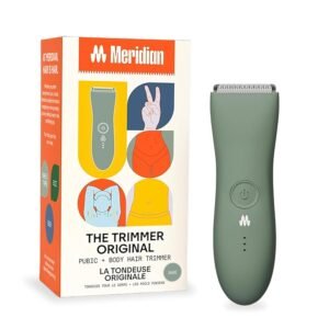 MERIDIAN The Trimmer Original – Body Hair Trimmer for Men, Electric Shaver for Pubic Hair, Chest, Legs & Bikini, Waterproof & Rechargeable, Sage
