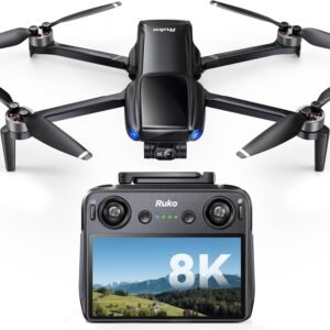 Ruko U11MINI 4K (RC3), Professional 8K Drone with 5.5″ Touchcreen, Drones with camera for Adults 4K Video, 3-Axis Gimbal, 20000ft FPV Transmission, Under 249g FAA Exempt, Beginner (64-Min Flight)