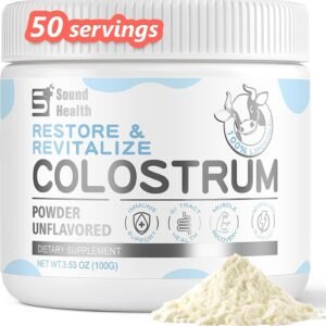 Colostrum Supplement Powder for Humans – Organic Bovine Colostrum Supplement for Gut Health, Hair Growth, Beauty, and Immune Support – Unflavored (50 Servings)