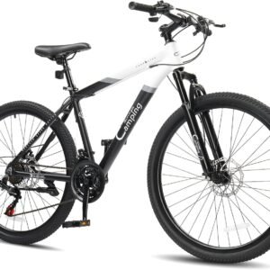 CamPingSurvivals 26/27.5″ Mountain Bike 21 Speed Men’s Mountain Bike with Lightweight Aluminum Frame, Powerful Dual Disc Brake, Precision 21 Speed Shifting, Men’s Bicycle for Commuter & Travel