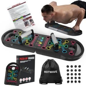 HOTWAVE Push Up Board Fitness, Portable Foldable 20 in 1 Push Up Bar at Home Gym, Pushup Handles for Floor. Professional Strength Training Equipment For Man and Women