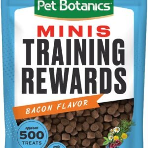 Pet Botanics 10 oz. Pouch Training Rewards Mini Soft & Chewy, Bacon Flavor, with 500 Treats Per Bag, The Choice of Top Trainers