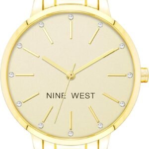 Nine West Women’s Crystal Accented Bracelet Watch