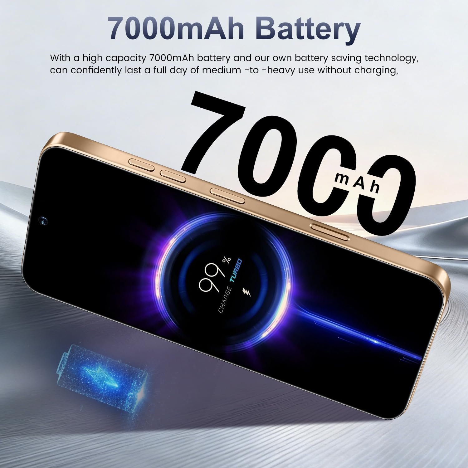 16 PM Smartphone Unlocked Cell Phone, 6.99“ HD Screen5G Phone, 16+512GB phoneunlocked, Android 14.0, 68+108MP Zoom Camera, Fingerprint Button Unlock-and take Photos (Gold) - Image 4