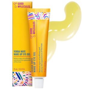 Good Molecules Yerba Mate Wake Up Eye Gel – Hydrating Under Eye Gel Cream with Hyaluronic Acid and Caffeine – Target Dark Circles and Puffiness – Skin Care for Face