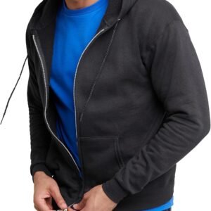 Hanes Men’s Zip-up Hoodie, Ecosmart Fleece Full-zip Hoodie for Men, Hooded Sweatshirt