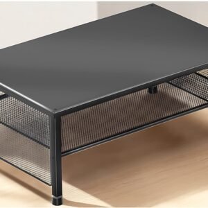 ECOLOVI 2-Tier Computer Monitor Stand Riser, Desk Organizer for Monitor, Printer & Laptop Stand, Desktop Workspace Organizers for Office Supplies(Black)