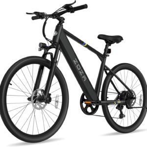 ZDZA Electric Bike, 1000W Peak Motor, 26” E Bike for Adults, 40 Miles Range & 22 Mph Ebike, Electric Bicycle for Commute, 7 Speed & Colorful LCD Display (Light Blcak)