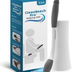 DMI CleanReach Pro with Sanitary Holder – Easy Release Toilet Aids for Wiping Bottom, Butt Wiper Tool for Women and Men, Long Handle Toilet Aids for Seniors and Handicap, Toileting Wand