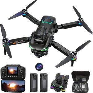 Drone with camera for adults, screen on controller, drone with obstacle avoidance, 2 Batteries, Optical Flow Positioning, One-Touch Takeoff/Landing, drone with camera for kids, toys for boys