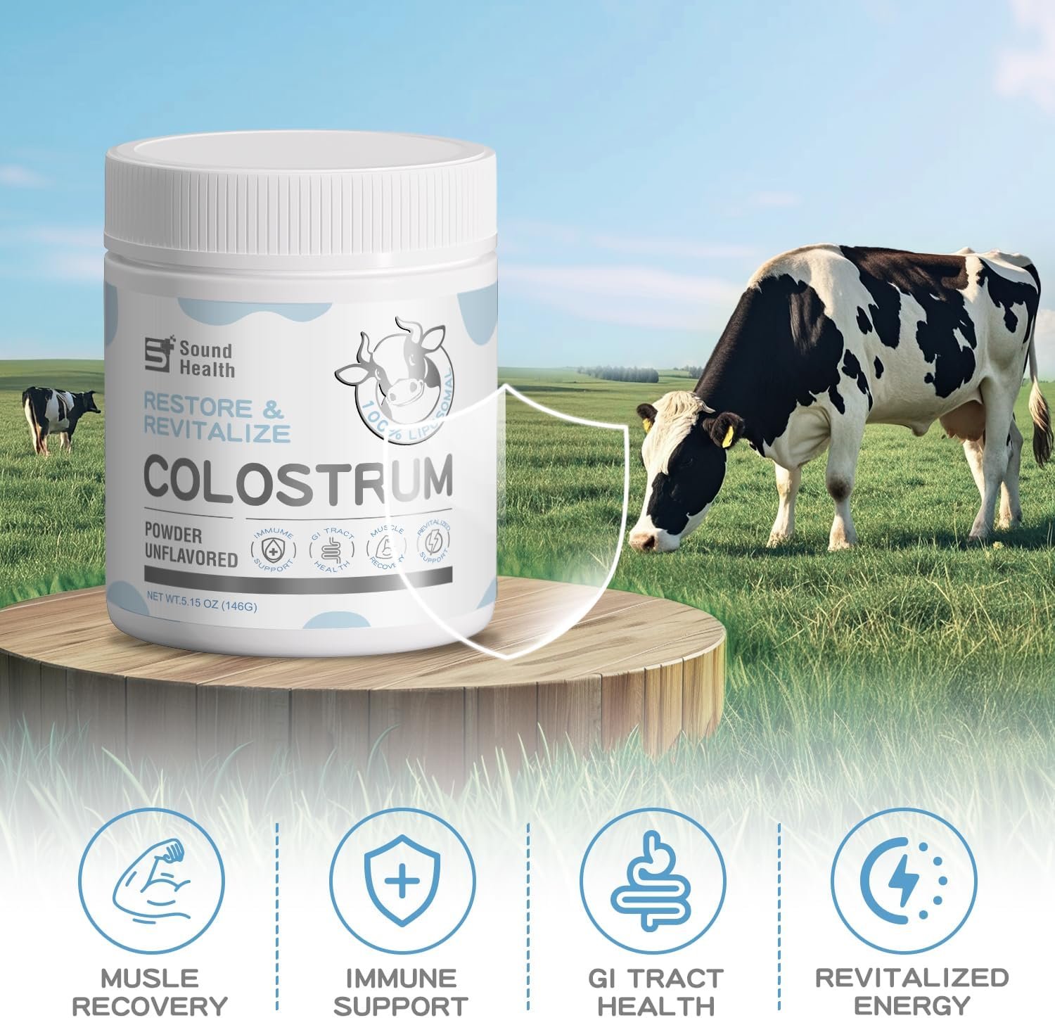 Colostrum Supplement Powder for Humans - Organic Bovine Colostrum Supplement for Gut Health, Hair Growth, Beauty, and Immune Support - Unflavored (73 Servings) - Image 3