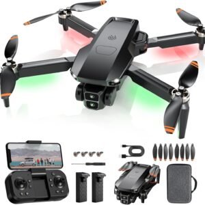 Drone with Camera for Adults 4K, Brushless Motor Drones for Kids Beginners, 60 Mins Flight, 130° Lens, FPV Foldable RC Quadcopter, Gesture Photography, Toys Gifts for Teen Boys Girls, Black