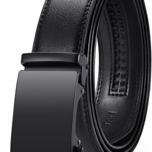 VATAN Men’s Belt Leather Ratchet Belt for Men Dress Casual Every Day with Adjustable Buckle, Trim to Fit