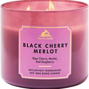 Bath & Body Works Black Cherry Merlot 3-Wick Candle – Scented Candle for At-Home Use – Long-Lasting, Room-Filling Fragrance – High Fragrance Oil Concentration – Soy Wax Blend – 2-Pack