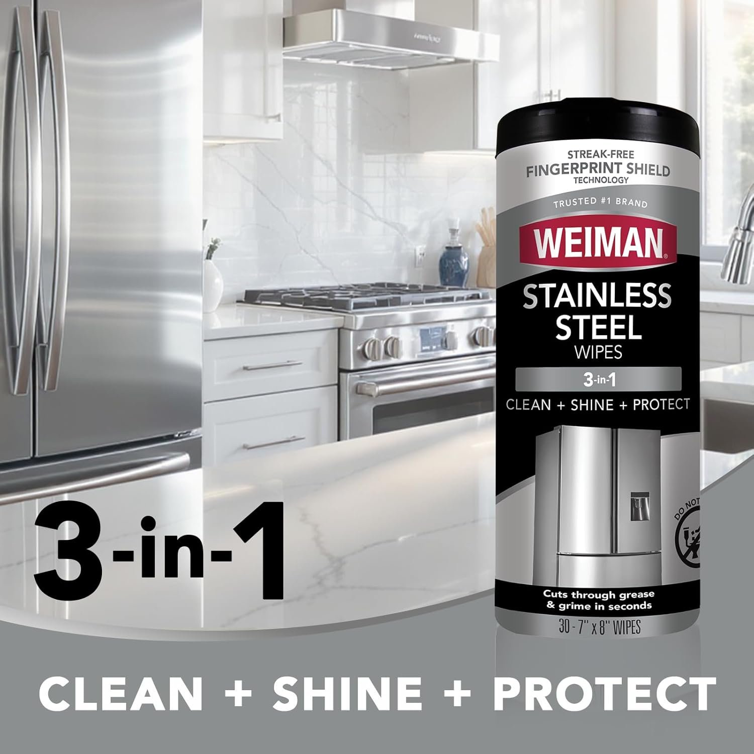 Weiman Stainless Steel Cleaner and Polish Wipes, 30 Count - Image 3