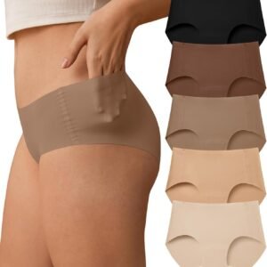 SHARICCA Womens Seamless Underwear No Show Hipster Panties Invisible Lightweight Nuage Bikinis Briefs Microfiber Pack
