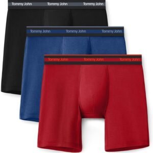 Tommy John Men’s Comfort Micro Boxer Brief Underwear – 6″ 3-Pack, Brushed Microfiber, 4-Way Stretch & Stay-Put Waistband