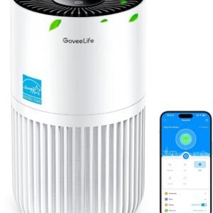 GoveeLife Mini Air Purifier for Bedroom, Smart Filter Air Purifier with App Alexa Control for Pet Hair, Odors, Pollen, HEPA Portable Air Cleaner with 3 Speeds, 2 Modes, Timer, Aroma for Home