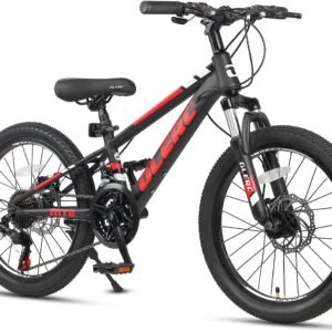 Glerc 20 24 Inch Kids Bike, Kids Mountain Bike for Boys and Girls Ages 6-15, 21-Speed Skyline Bicycle with Front Suspension and Disc Brakes, Multiple Colors