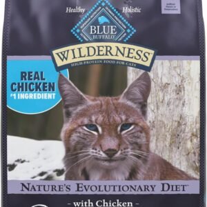 Blue Buffalo Wilderness Natural Adult Dry Cat Food, High-Protein and Grain-Free Diet, Supports Healthy Muscle Development and a Healthy Immune System, Chicken, 12-lb. Bag