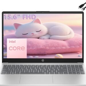 HP 15.6″ FHD Laptop 2026 Edition with Copilot AI, 16GB RAM, 512GB SSD, Intel Processor, Long Battery Life, Lightweight 3.64 lbs, Microsoft 365, Windows 11 for Students & Office, Type-RJ45 Cable