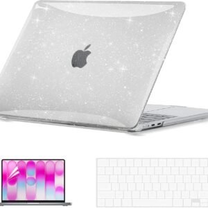 EooCoo for MacBook Neo Case 13 inch 2026 Model A3404 with A18 Pro Chip, 100% Match Official Color, Lightweight Protective Hard Shell Case & Keyboard Cover & Screen Film, Sparkly Clear