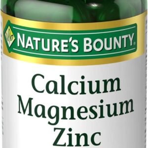 Nature’s Bounty Calcium Magnesium & Zinc Caplets, Immune & Bone Health, Daily Supplement, 1000mg Calcium, 400mg Magnesium, 600 IU Vitamin D, Gluten Free, 100 Caplets