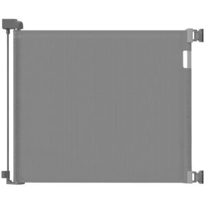 Veraste Retractable Baby Gate for Doorways and Stairs, Mesh Safety Gate for Pet, Indoor & Outdoor Use, One-Hand Operation, Easy Installation, 33.6″ Tall, Expands to 55″ Wide（Grey,33.6″x55″