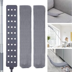 Retractable Gap Dust Cleaner Cleaning Tools with 2 Microfiber Dusting Cloths Long Handle 60inches Washable and Retractable Duster Brush for Cleaning Under Appliances Furniture Couch Fridge