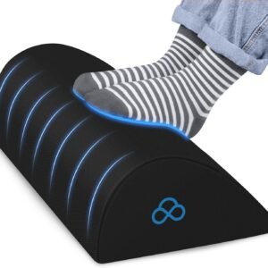 StepLively Foot Rest Ergonomic Pillow for Under Desk at Work, Anti-Fatigue Footrest Support Pillow for Fatigue & Pain Relief, Comfortable for Office Chair, Car Seat & Gaming Chair – Black