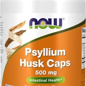 NOW Foods Supplements, Psyllium Husk Caps 500 mg, Non-GMO Project Verified, Natural Soluble Fiber, Intestinal Health*, 200 Veg Capsules