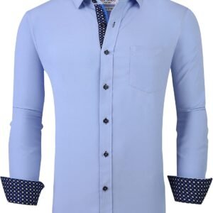 Alex Vando Mens Dress Shirt Wrinkle Free Regular Fit 4-Way Stretch Button Down Shirts