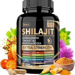 Shilajit Supplement with Sea Moss, Ashwagandha, Tongkat Ali – Shilajit Pure Himalayan Organic Fulvic Acid Capsules – 90 Count