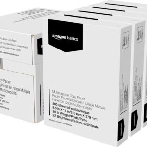 Amazon Basics Multipurpose Copy Printer Paper, 20 lb, 8.5 x 11 Inches, 5 Reams (2,500 Sheets), 92 Bright White