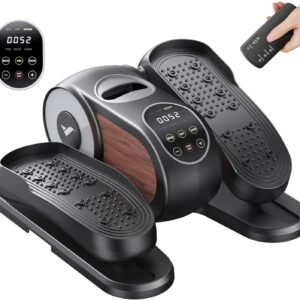 MERACH Under Desk Elliptical Machine, Leg Exerciser While Sitting for Seniors with Remote Control & 12-Speeds, Quiet Portable Electric Seated Pedal Exerciser Machine for Home Office