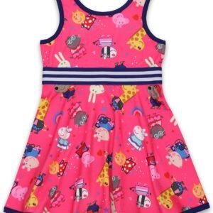 Peppa Pig Toddler Girls Fit and Flare Ultra Soft Dress (Pink, 5T)