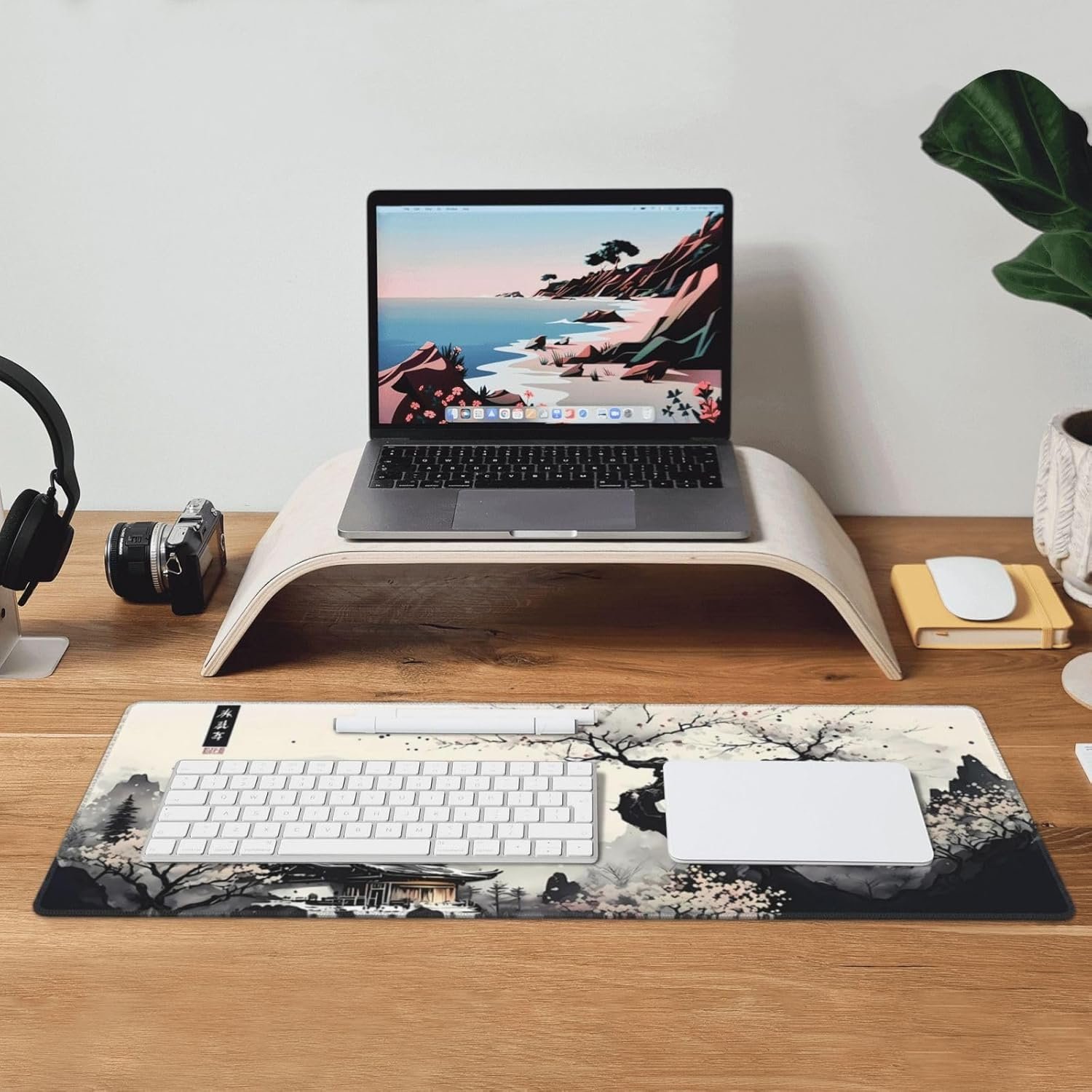 Japanese Mouse Pad, Large Japanese Desk Mat, XL Anime Gaming Keyboard Mat, Non-Slip Rubber Base, Big Extended Desk Protector for Home Office, 31.5”x11.8” - Image 9