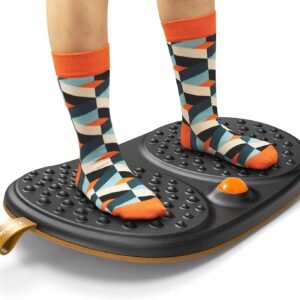 Trobing Standing Desk Mat Balance Board with Rollerball, Wooden Wobble Anti Fatigue Mat Balance Board for Standing Desk, Home Office Non-Slip Comfort Floor Mat to Relieve Foot, Knee, and Back Pain