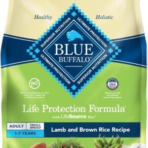 Blue Buffalo Life Protection Formula Adult Small Breed Dry Dog Food, Supports High Energy Needs, Made with Natural Ingredients, Lamb & Brown Rice Recipe, 5-lb. Bag