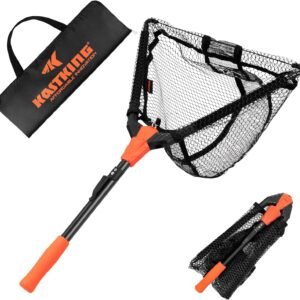 KastKing Pontus Fishing Net, Foldable & Lightweight Landing Net with Built in Length Scale, Strength Aluminum Handle, Fishing Gear and Gift for Men