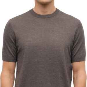 KVSS Men’s T-Shirts 100% Cashmere Luxury Knit T Shirt Crewneck Short Sleeve Comfort Lightweight Breathable T-Shirt for Men