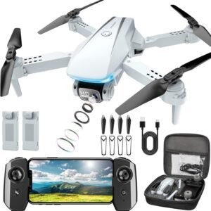 Oddire Drone with Camera – Drones for Adults with 2 Batteries, Carrying Case, 1080P HD Foldable Drone with Stable Hover, Trajectory Flight, Gravity Control, One Key Take Off/Land, 3D Flip, Toys